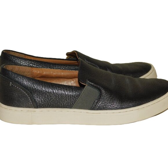Frye Slip-On Shoes In Pewter Size 7.5M Leather Sneakers - Picture 3 of 10